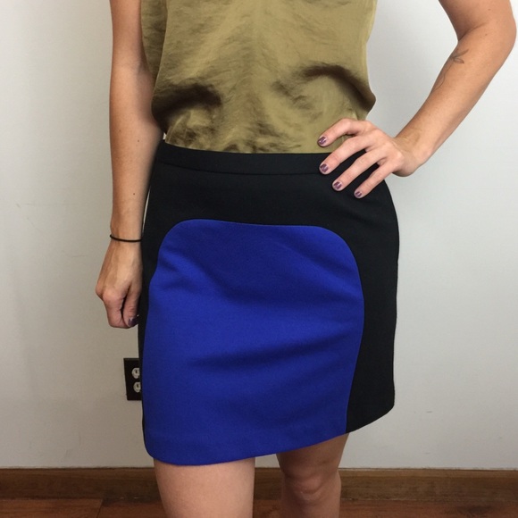 Vivienne Tam Dresses & Skirts - Vivienne Tam Blue Black Mod Print Mini Retro Skirt
